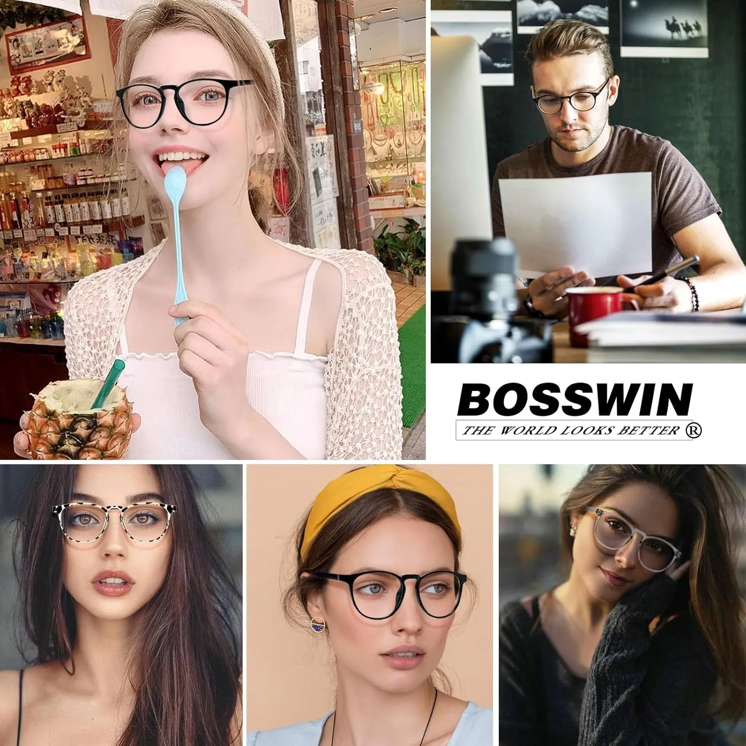 Blue Light Blocking Glasses for women/men - 4Pack Computer Reading/Gaming/TV/Phones Glasses Anti UV Glare Eyestrain