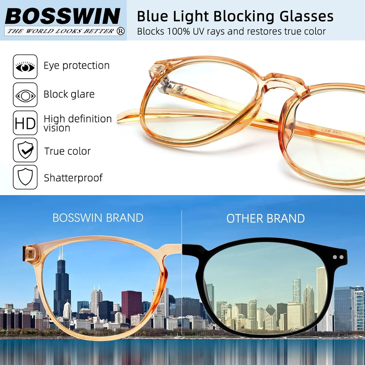 Blue Light Blocking Glasses for women/men - 4Pack Computer Reading/Gaming/TV/Phones Glasses Anti UV Glare Eyestrain