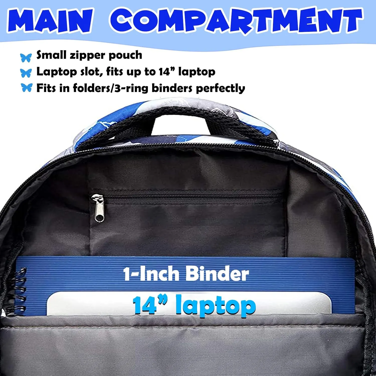 BLUEFAIRY Boys Backpack with Lunch Box for Kids Elementary Middle School Bags Set Child Book Bags Back to School Gifts Mochila Escolar para Niños Adolescentes Camo Blue