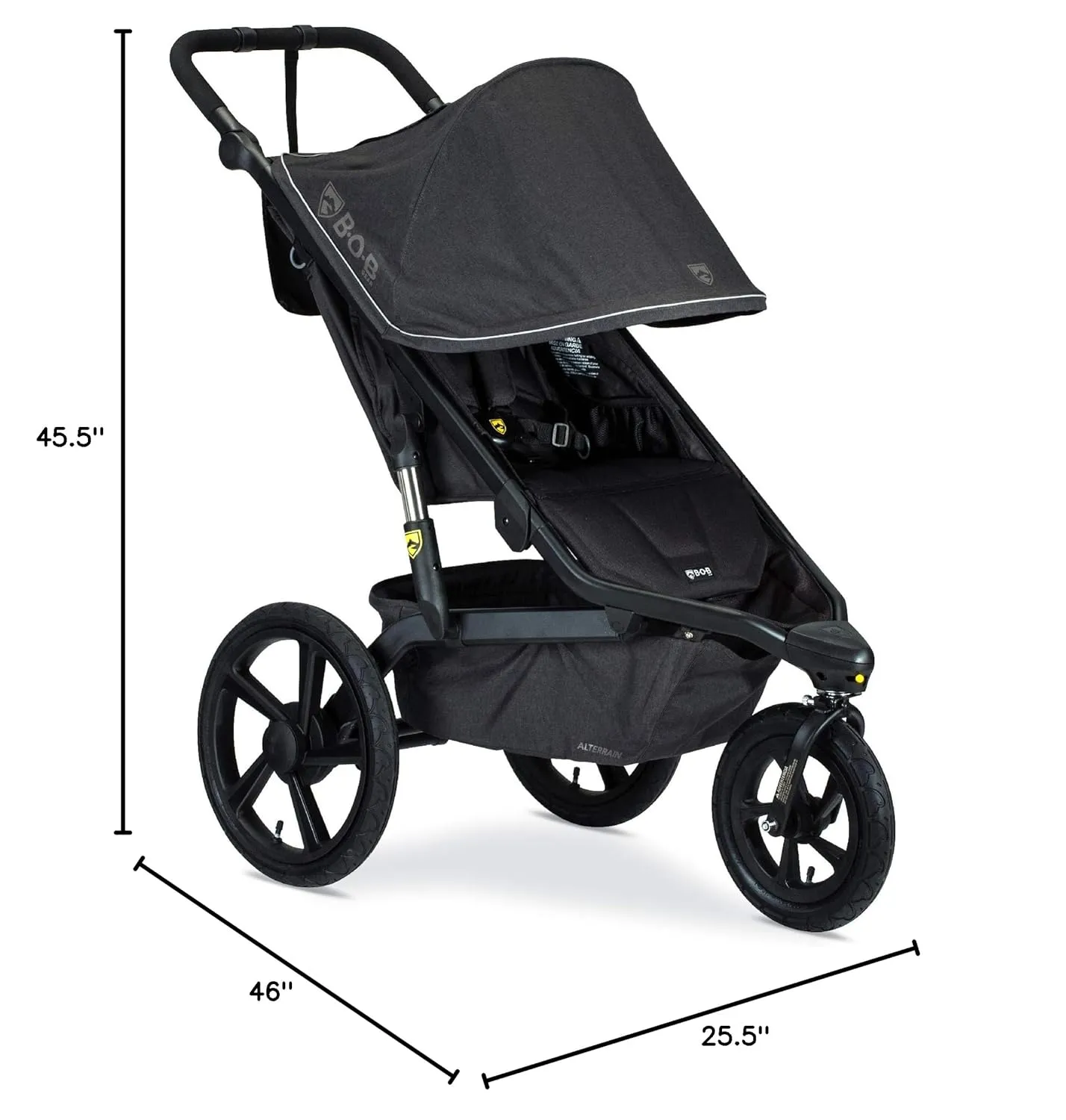 BOB Gear Alterrain Jogging Stroller, Melange Black