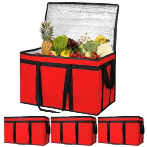 Bodaon 3-Pack Insulated Food Delivery Bag, XXXL Pizze Cooler Bags, Warmer/Frozen, Cold/Hot Thermal Styrofoam Carrier for Car/Travel/Shopping/Catering/Doordash, Dashers Door Dash Accessories