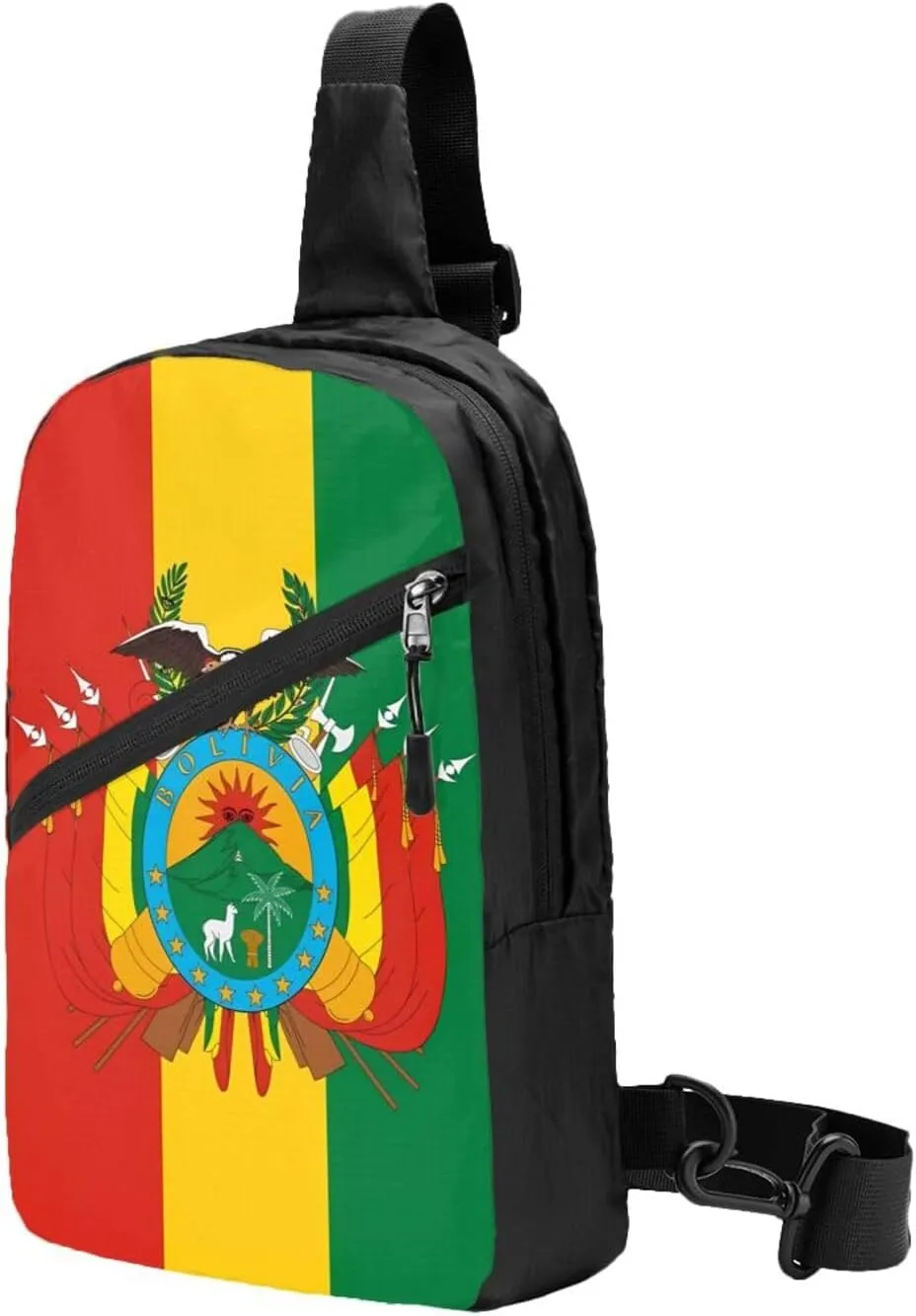 Bolivian Flag Packable Crossbody Bag Portable Sling Bags Foldable Travel Daypack Reusable Sports Shoulder Backpack Diagonally Chest Bag for Workout