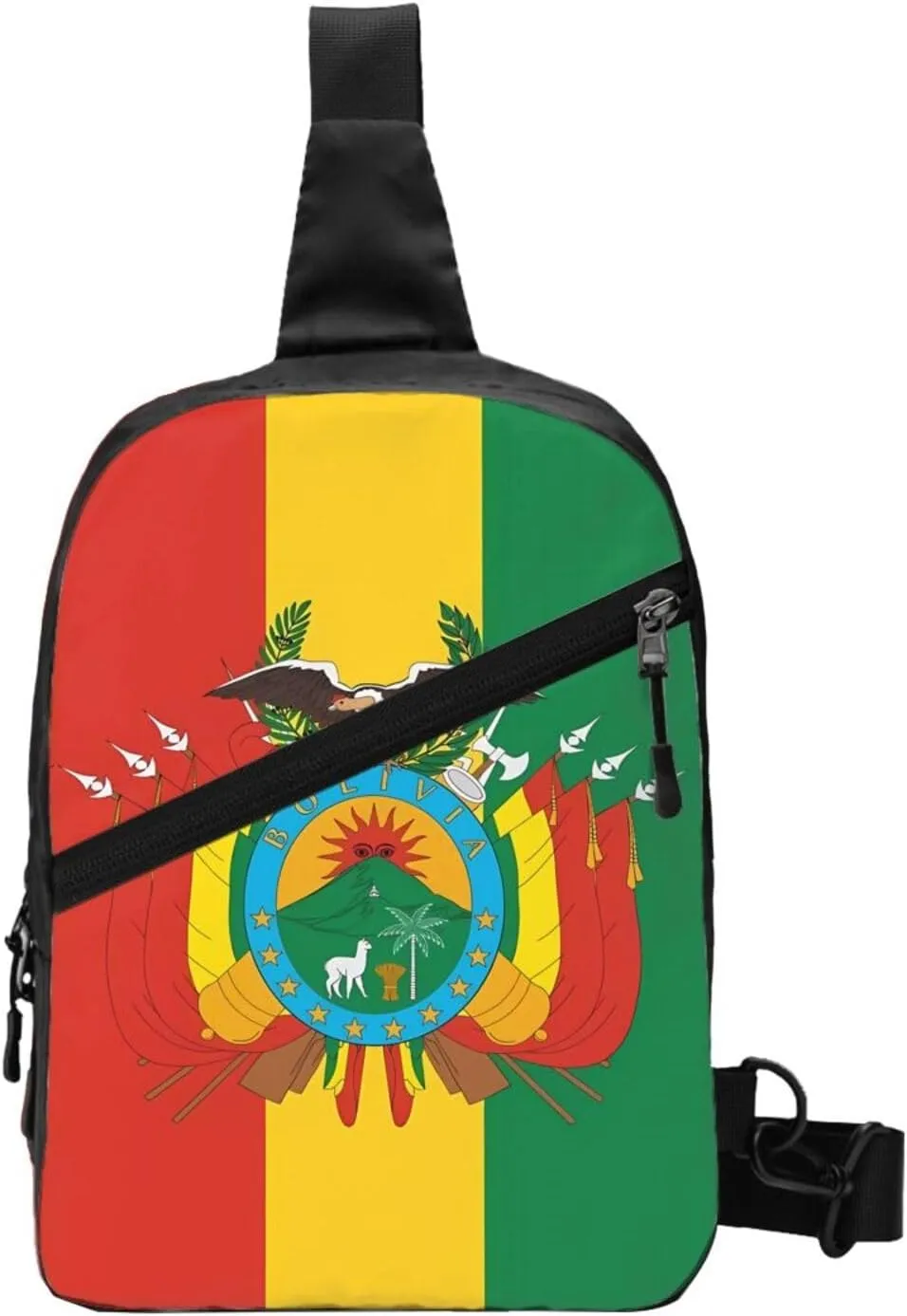 Bolivian Flag Packable Crossbody Bag Portable Sling Bags Foldable Travel Daypack Reusable Sports Shoulder Backpack Diagonally Chest Bag for Workout
