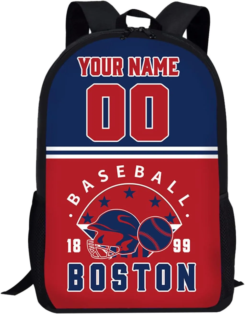 Boston Backpack Custom 17Inch Shoulder Bag Gift for Men Women Boy Girl Personalized Name Number Laptop Travel Bag
