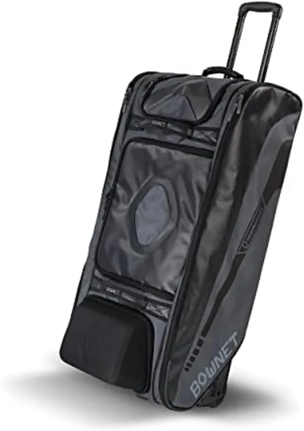 Bownet Commander Catcher’s Bag – Wheeled Baseball & Softball Gear Bag w/Helmet & Bat Storage, 14 Pockets, Travel Ready
