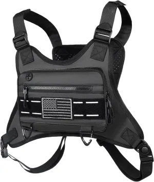 Breathable Sports Chest Bag Water Resist Reflective Front Running Vest Bag for Men