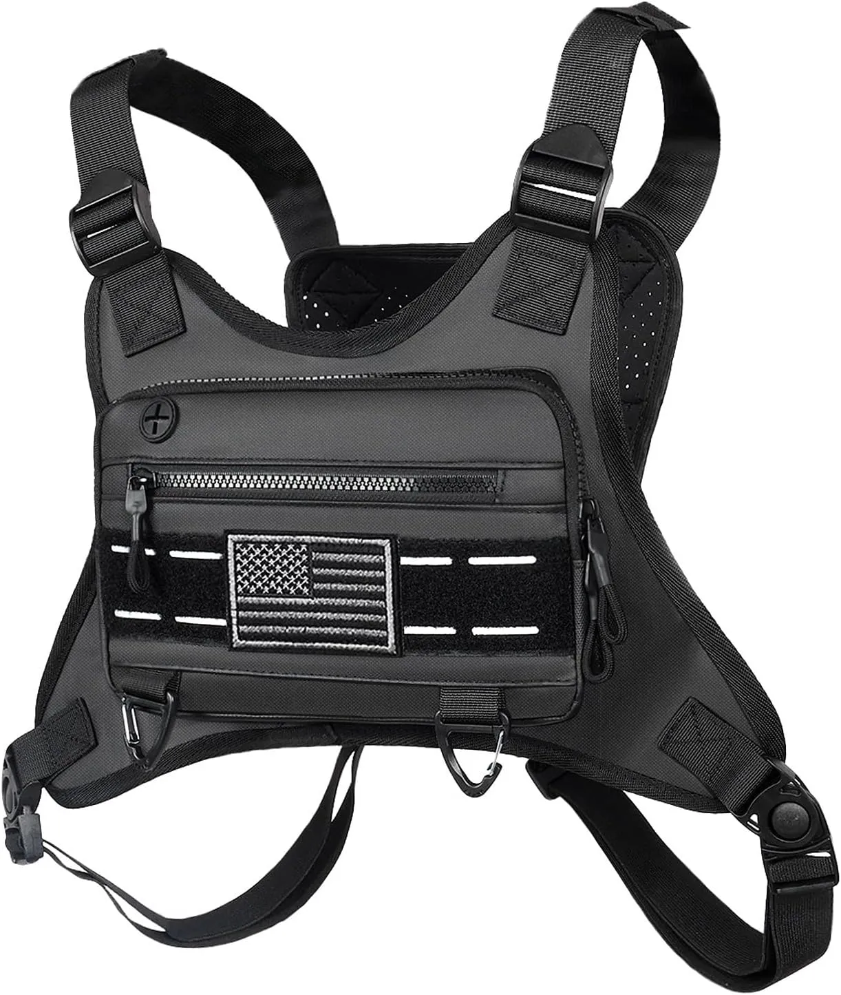 Breathable Sports Chest Bag Water Resist Reflective Front Running Vest Bag for Men