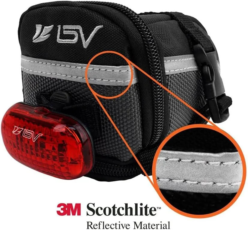 BV Bicycle Strap-On Saddle Bag with perfect Size I With reflective for a Safety ride I Seat Bag, Cycling Bag - Bike Bag for all our essentials, bike bags for bicycles, bike seat bag