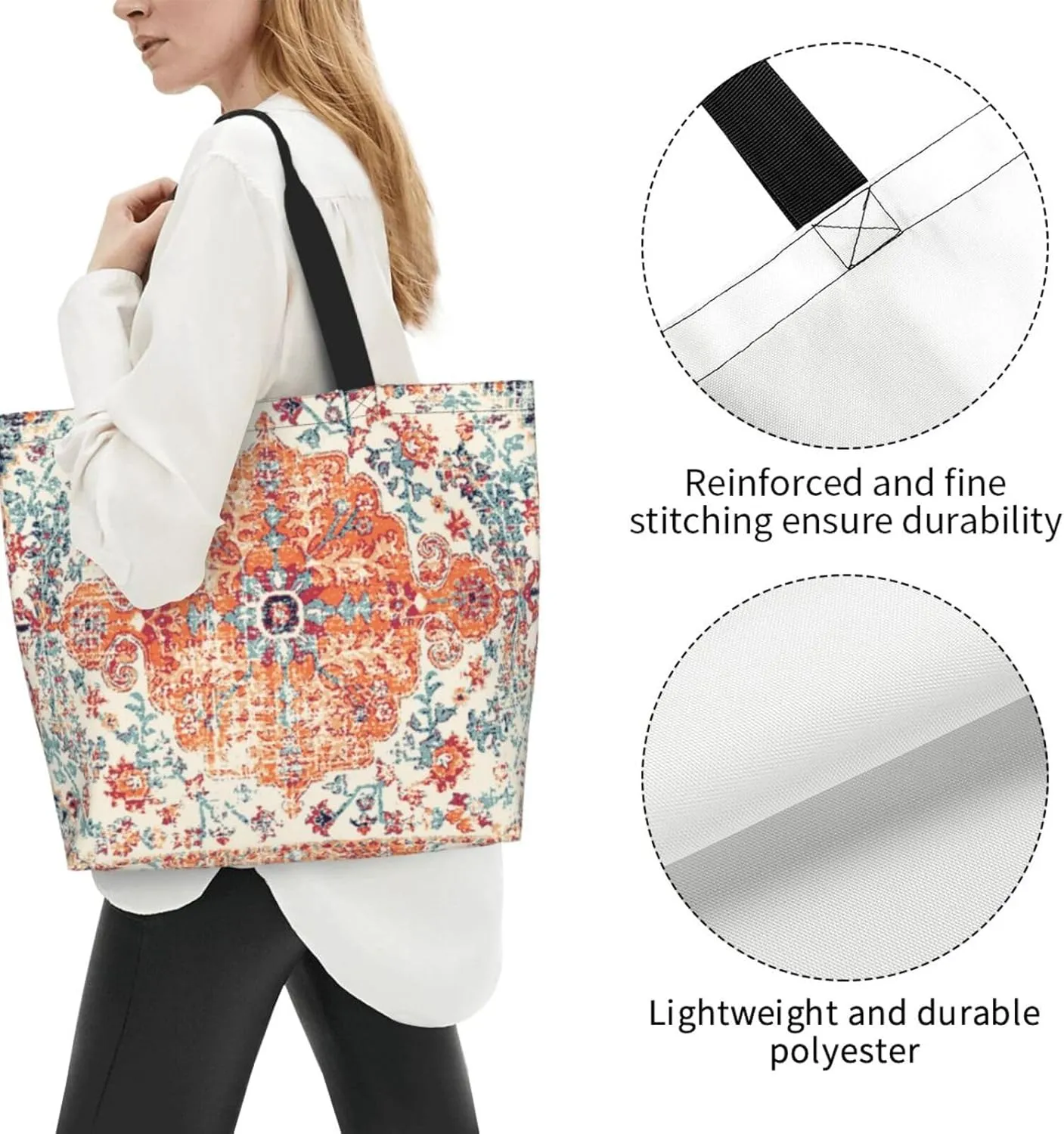 Camouflage Camo Large Tote Bag Casual Shoulder Bags Reusable Grocery Handbag For Women Travel Shopping Gym