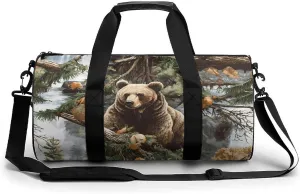 Camouflage Hunting Bear Wild Animal Novelty Large Duffel Bag Lightweight Gym Bag Travel Tote Bags