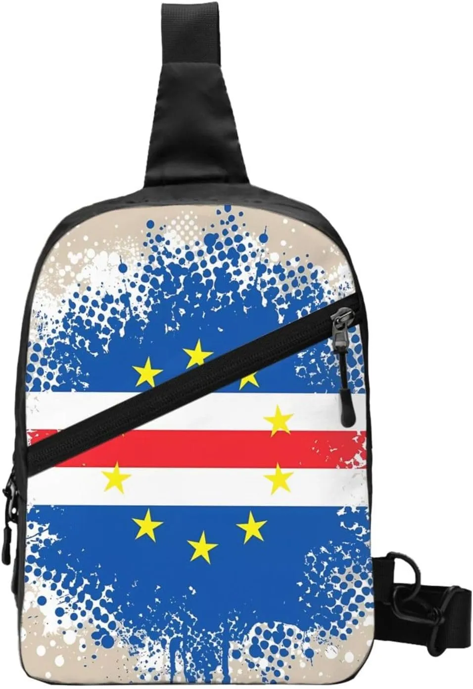 Cape Verde Cabo Verdean Flag Packable Crossbody Bag Portable Sling Bags Foldable Travel Daypack Reusable Sports Shoulder Backpack Diagonally Chest Bag for Workout