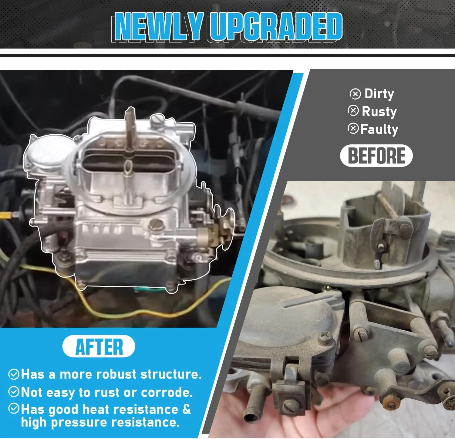 Carburetor 600 CFM for Holley Street Warrior Model 4160 Manual Choke Carb Replace # 0-1850S (600 CFM)