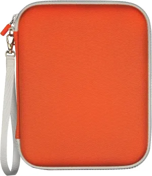 Card Holder for YOTO Player Cards - 120 Pockets Portable Binder with Zipper, Carry Strap & Sleeves for Yoto Player/Mini Audiobook Cards, Travel-Friendly Hard Storage Organizer（Orange）