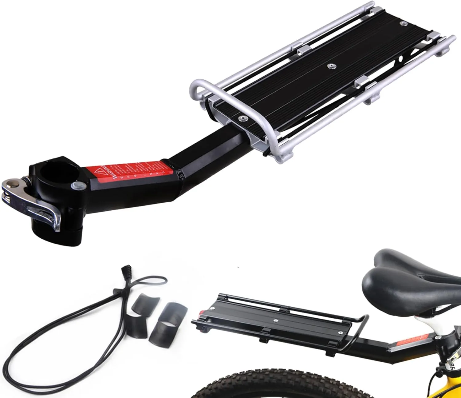Cargo Trailers, Bike Rear Rack 19x5in Quick Release Bike Cargo Rack Strong Load-Bearing Bike Back Rack Aluminium Bike Accessories for Cycling Camping Sport