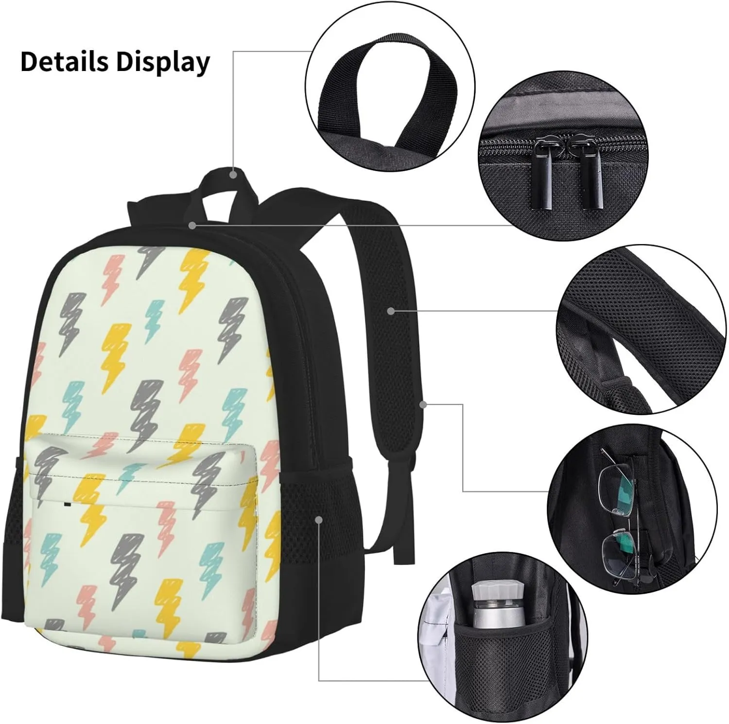 Carton Thunders Multifunctional Pocket Backpack Crossbody Lunch Bag Pencil Case 3Pcs Set Large Capacity Backpack