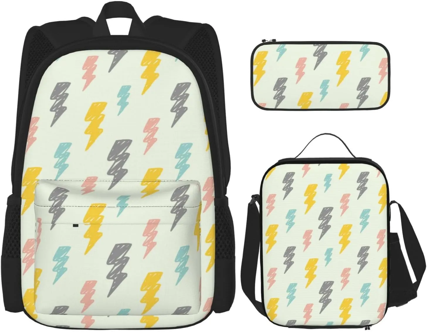 Carton Thunders Multifunctional Pocket Backpack Crossbody Lunch Bag Pencil Case 3Pcs Set Large Capacity Backpack