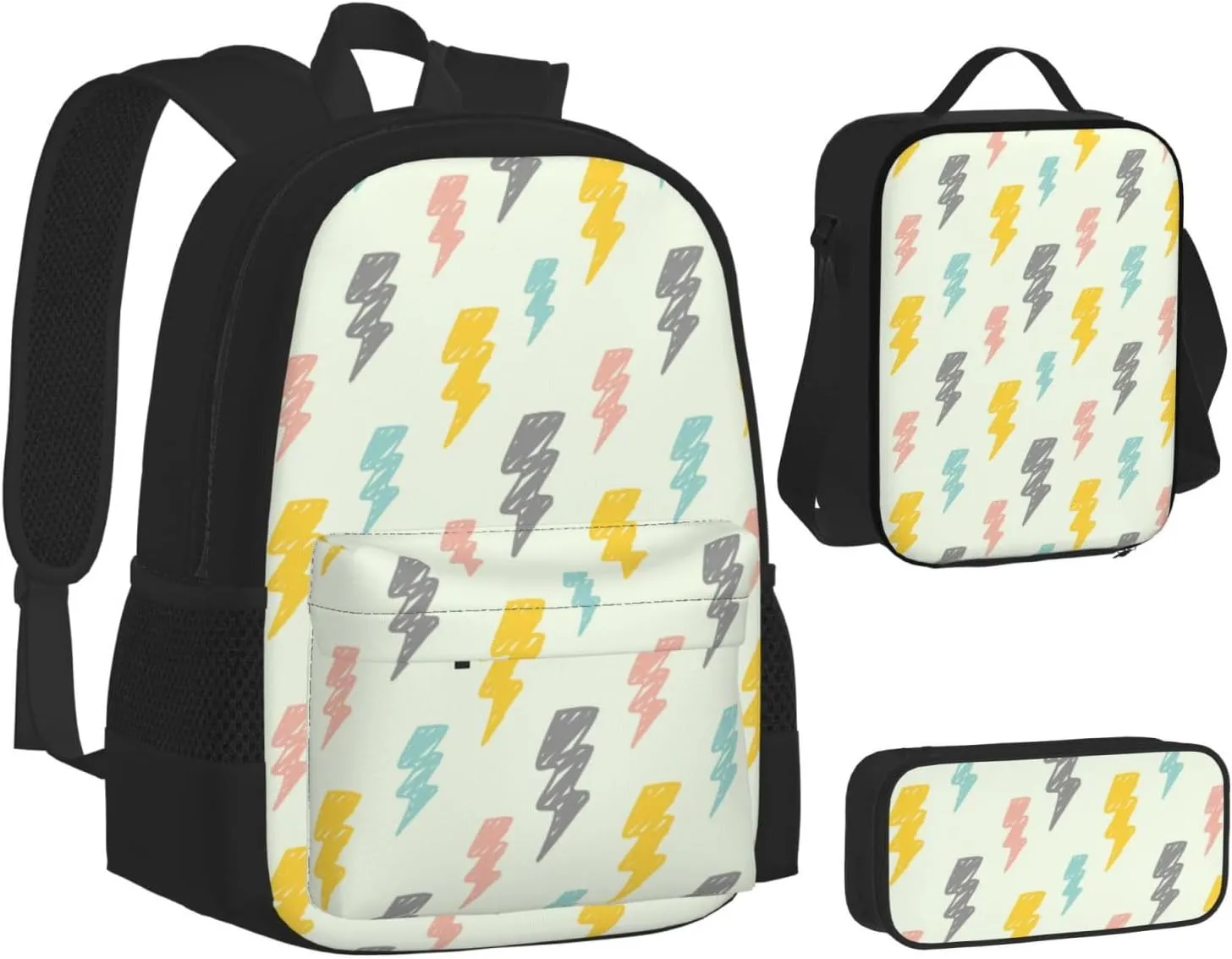Carton Thunders Multifunctional Pocket Backpack Crossbody Lunch Bag Pencil Case 3Pcs Set Large Capacity Backpack