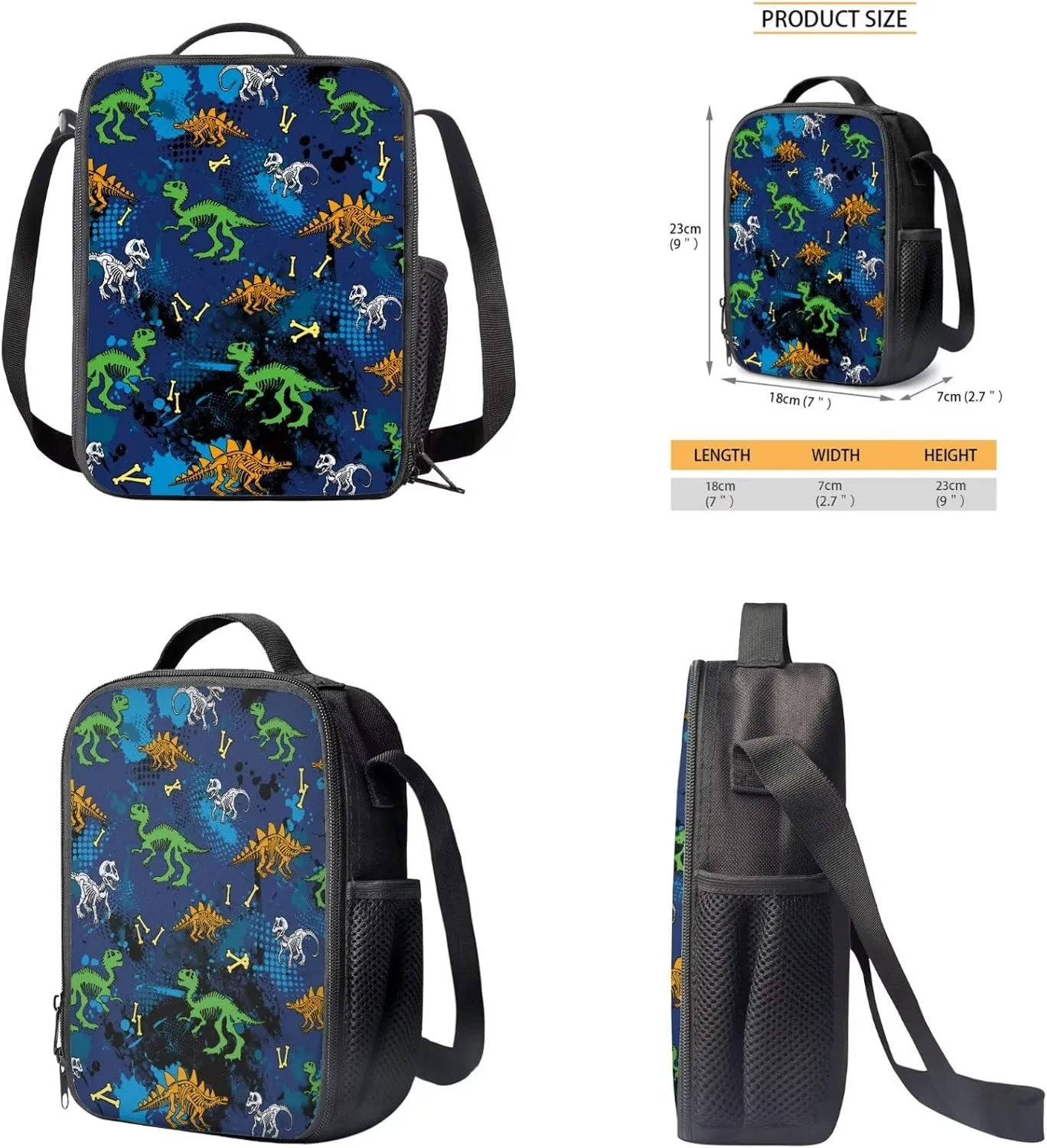 Cartoon Dnosaur Backpacks for 5th Grade Girls Bookbag with Lunch Box and Pencil Case Elementary School Bag for Kids with Lunchbox Pencil Pouch