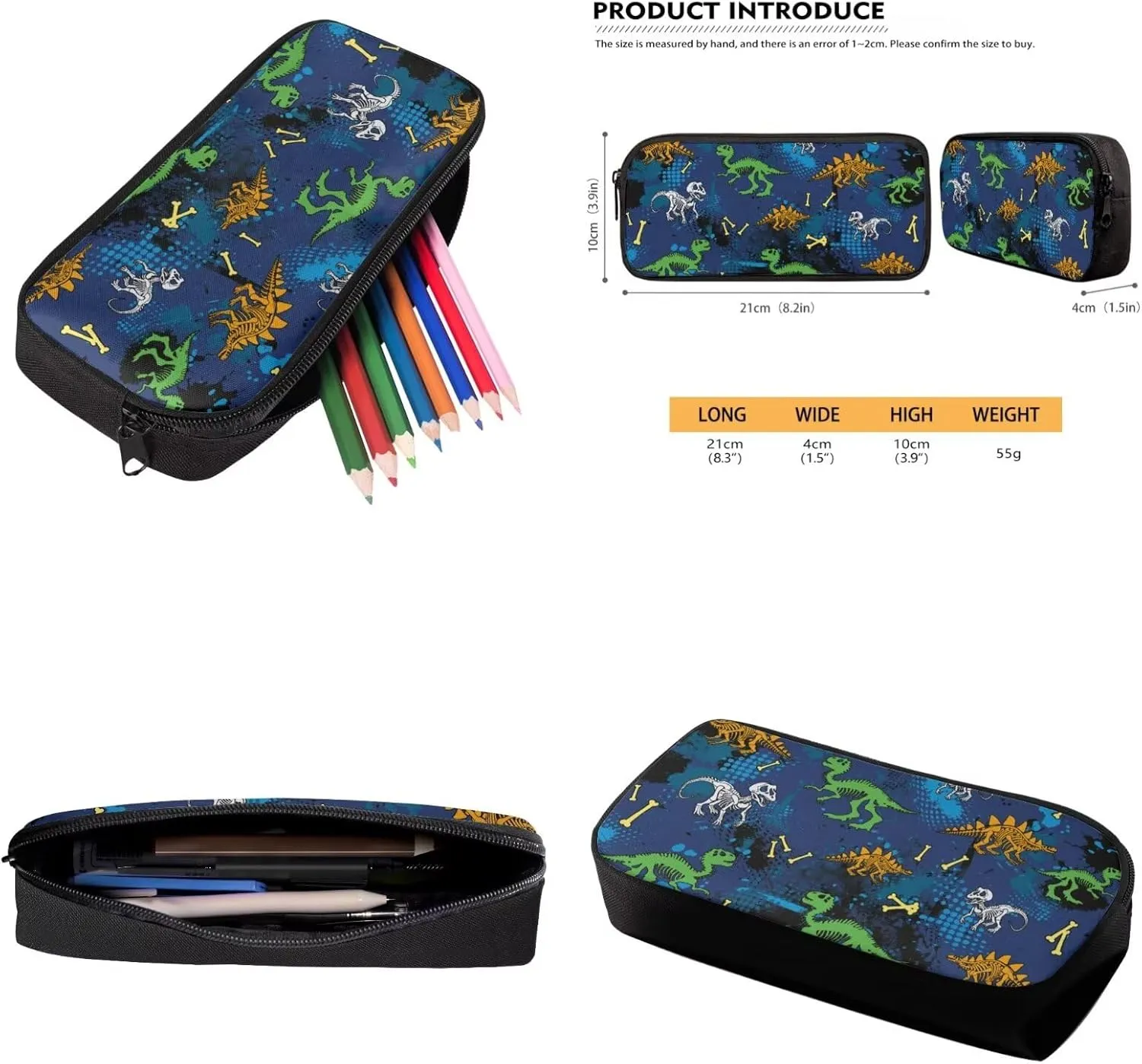 Cartoon Dnosaur Backpacks for 5th Grade Girls Bookbag with Lunch Box and Pencil Case Elementary School Bag for Kids with Lunchbox Pencil Pouch