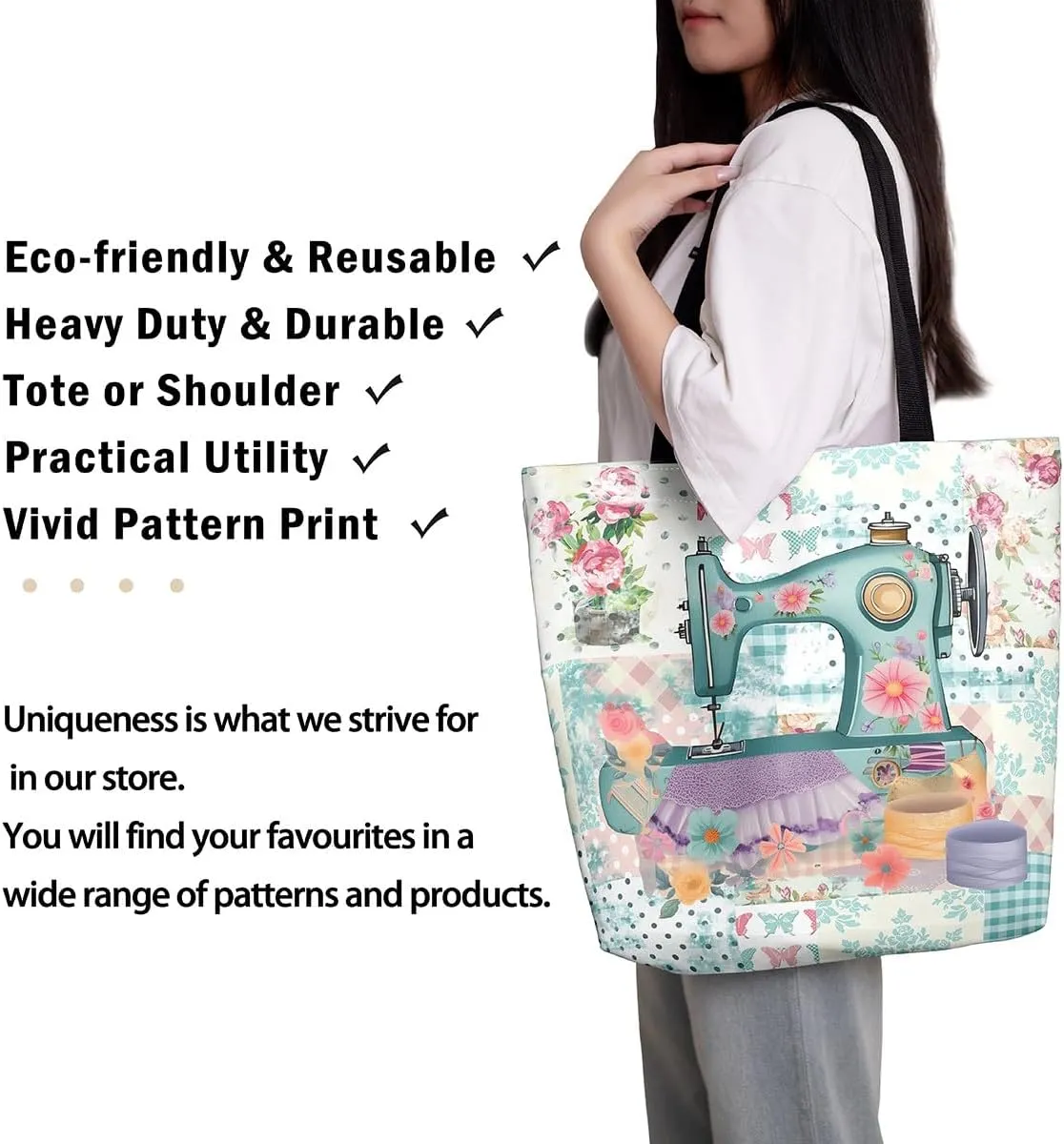 Castle Fairy Vintage Flower Canvas Tote Bag