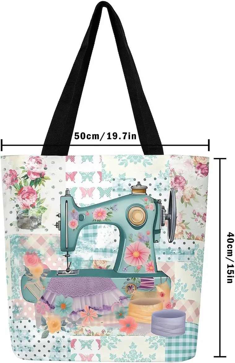 Castle Fairy Vintage Flower Canvas Tote Bag