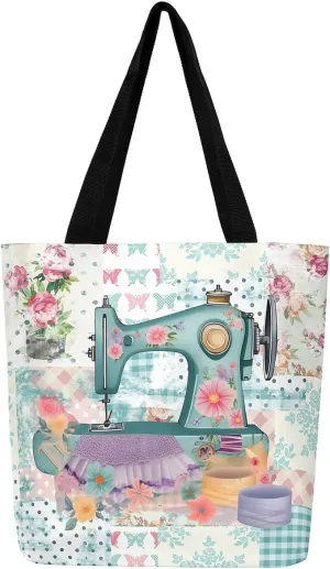 Castle Fairy Vintage Flower Canvas Tote Bag