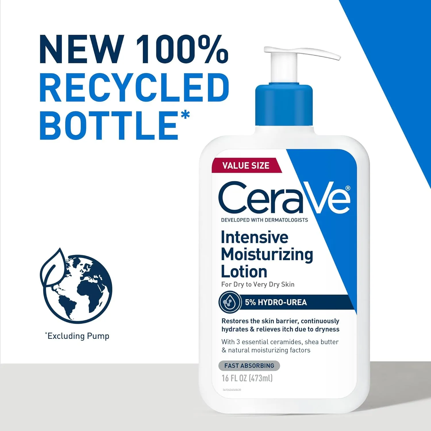 CeraVe Intensive Moisturizing Lotion, Hydro-Urea   Shea Butter, Body Lotion For Dry Skin, Relieves Signs Of Extra Dry Skin, Non Greasy Hydrating Cream For Rough, Tight, Red & Itchy Skin, 16oz