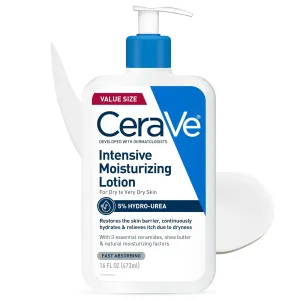 CeraVe Intensive Moisturizing Lotion, Hydro-Urea   Shea Butter, Body Lotion For Dry Skin, Relieves Signs Of Extra Dry Skin, Non Greasy Hydrating Cream For Rough, Tight, Red & Itchy Skin, 16oz