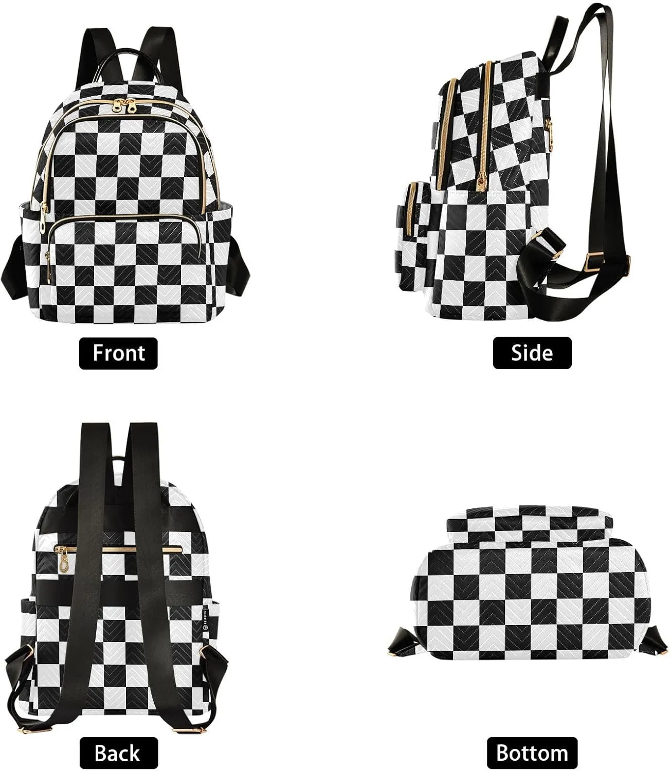 Checkerboard Plaid Backpack Purse for Women Fashion Small Mini Backpack Daypacks Purse Back Pack Weekend Bag,S