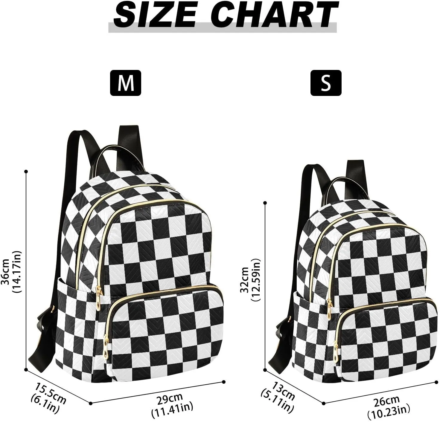 Checkerboard Plaid Backpack Purse for Women Fashion Small Mini Backpack Daypacks Purse Back Pack Weekend Bag,S