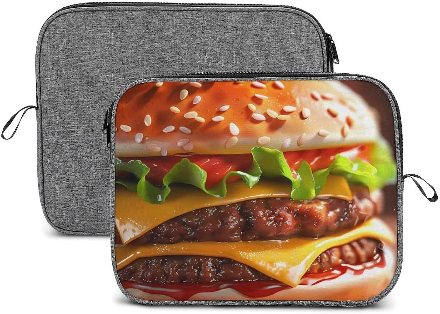 Cheeseburger Fast Food Pattern Laptop Sleeve 13inch Slim Tablet Carrying Case Cover Protective Bag Briefcase