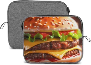 Cheeseburger Fast Food Pattern Laptop Sleeve 13inch Slim Tablet Carrying Case Cover Protective Bag Briefcase