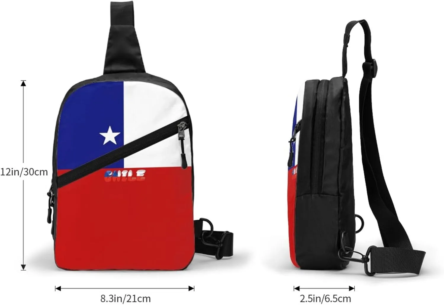 Chile Chilean Flag Crossbody Bag Portable Sling Bags Foldable Chest Daypack Reusable Sports Shoulder Backpack Diagonally Casual Rucksack Travel Bag