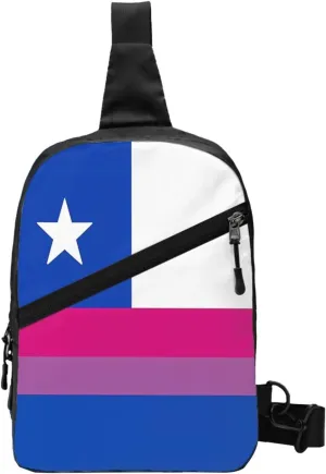 Chile Chilean LGBT Pride Gay Rainbow Trans Flag Crossbody Bag Portable Sling Bags Foldable Chest Daypack Reusable Sports Shoulder Backpack Diagonally Casual Rucksack Travel Bag