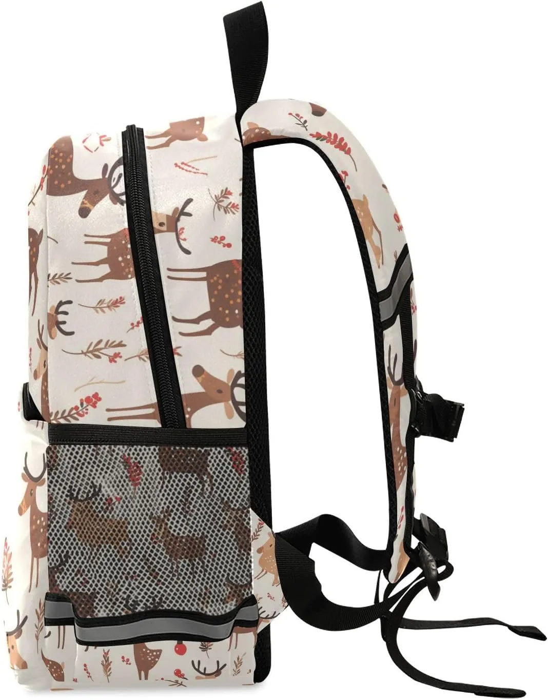 Christmas Pattern Reindeer Kids Backpack Waterproof Cute School Bags Travel Outdoor Daypack