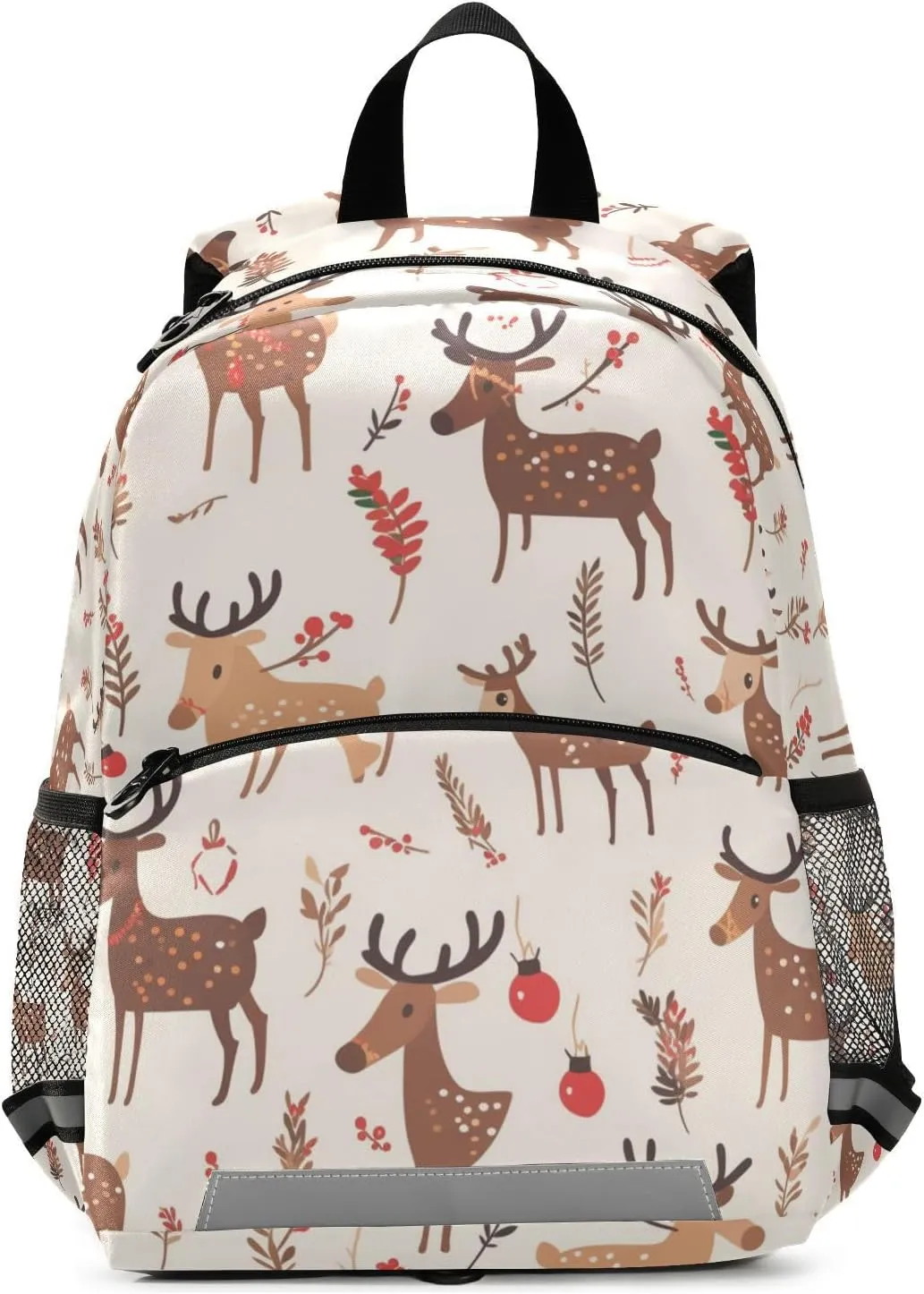 Christmas Pattern Reindeer Kids Backpack Waterproof Cute School Bags Travel Outdoor Daypack