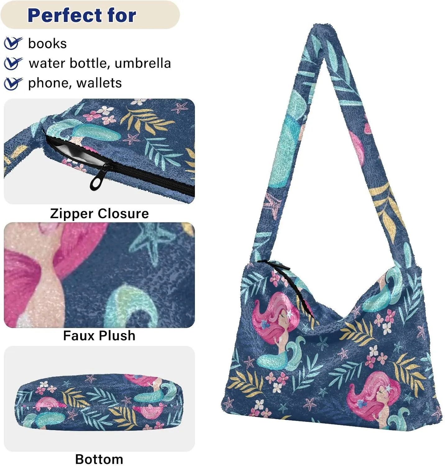 Classic Vintage Flower on Shoulder Bag, Shoulder Hand Bag, Book Totes for Women