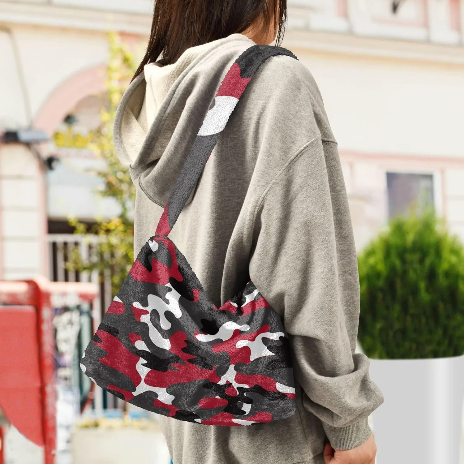 Classic Vintage Flower on Shoulder Bag, Shoulder Hand Bag, Book Totes for Women