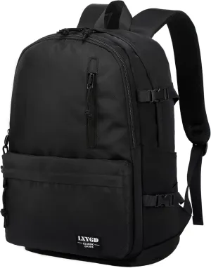 Classical Basic Laptop Backpack 15.6 Inch School Backpack College Backpacks Anti Theft Carry on Travel Backpack for Work,Casual Daypack for Boys Girls Teens (Black)