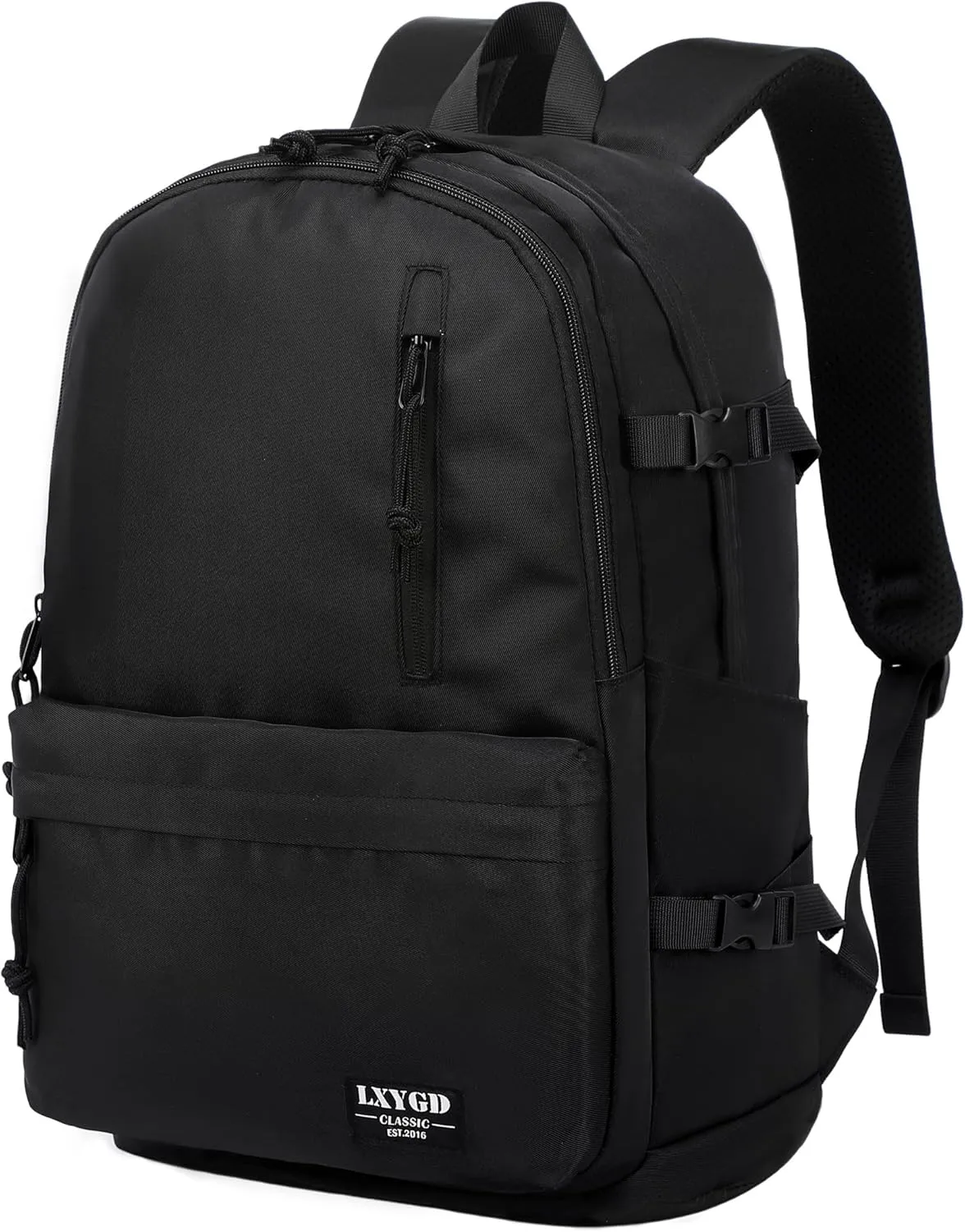 Classical Basic Laptop Backpack 15.6 Inch School Backpack College Backpacks Anti Theft Carry on Travel Backpack for Work,Casual Daypack for Boys Girls Teens (Black)