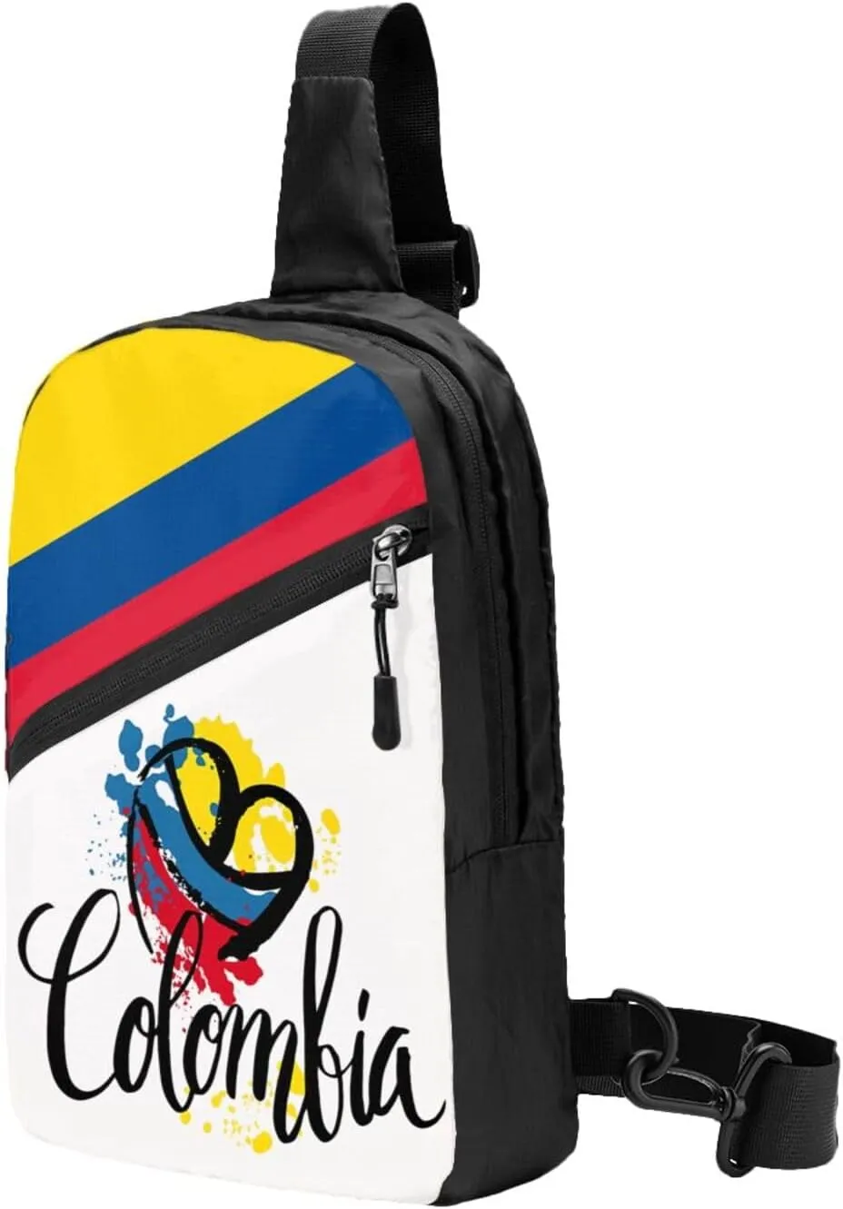 Colombian Colombia Flag Packable Crossbody Bag Portable Sling Bags Foldable Travel Daypack Reusable Sports Shoulder Backpack Diagonally Chest Bag for Workout