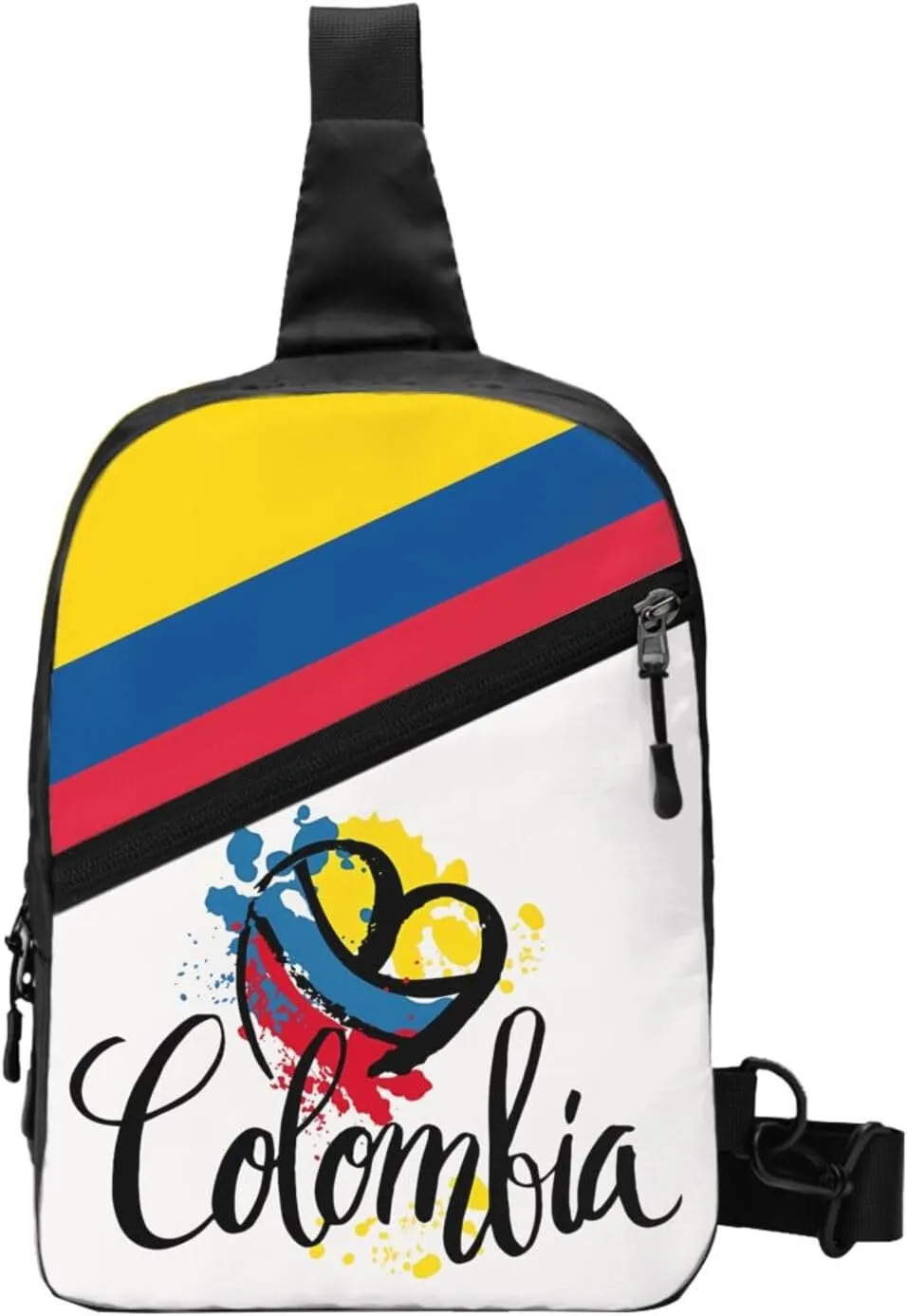Colombian Colombia Flag Packable Crossbody Bag Portable Sling Bags Foldable Travel Daypack Reusable Sports Shoulder Backpack Diagonally Chest Bag for Workout