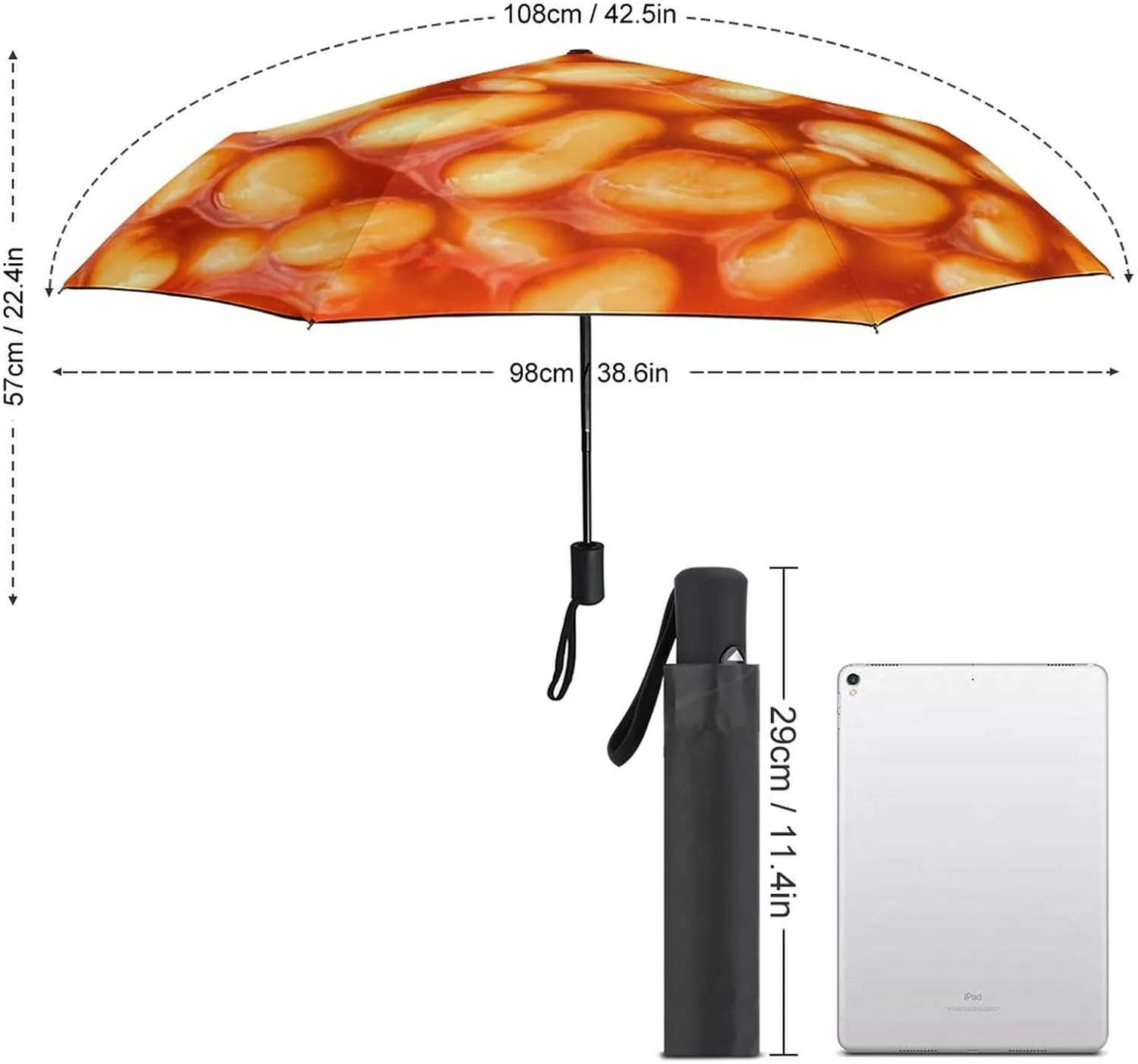 Colorful with Snails Compact Travel Umbrella, Windproof Waterproof Stick Umbrella Protection Umbrellas