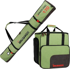 Combo Set Carver Performance - Ski Bag and Ski Boot Bag for 1 Pair of Skis   Poles   Boots   Helmet - Green Black