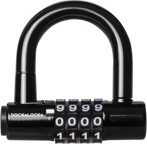 Compact Heavy Duty Weather Resistant Padlock Style Anti Theft U-Lock with Resettable Combination for Gyms, Bikes, Security Cables, Gates