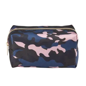Conair Makeup Bag, Cosmetic Bag - Great for Makeup Brushes, Cosmetics Perfect for Carry-On, Organizer Shape in Blue, Pink and Black Camouflage