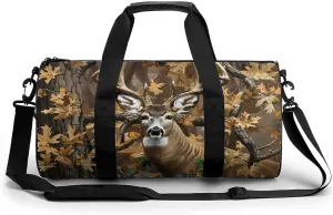 Cool Deer Camouflage Hunting Printed Sports Gym Bag for Women Men Travel Duffel Bag Workout Weekender Bags