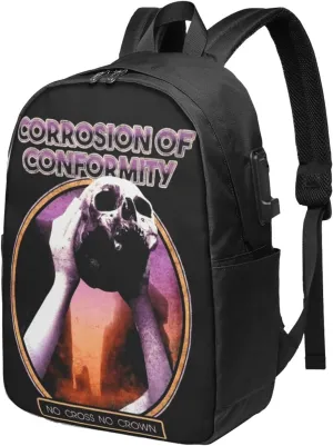 Corrosion Music of Conformity Laptop Backpack, Travel Computer Bag with USB Charging Port, Work Business Backpacks