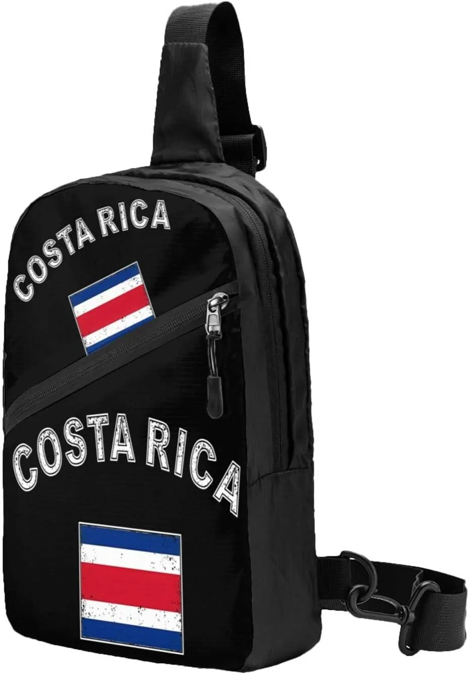 Costa Rica Flag Latin America Packable Crossbody Bag Portable Sling Bags Foldable Travel Daypack Reusable Sports Shoulder Backpack Diagonally Chest Bag for Workout