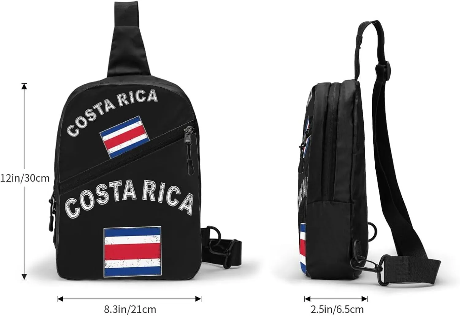 Costa Rica Flag Latin America Packable Crossbody Bag Portable Sling Bags Foldable Travel Daypack Reusable Sports Shoulder Backpack Diagonally Chest Bag for Workout